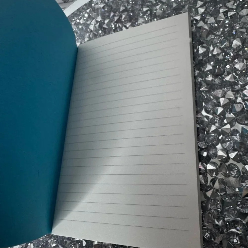 Notebook notes boho luxury planner daily write Blue and White Patterned Notebook